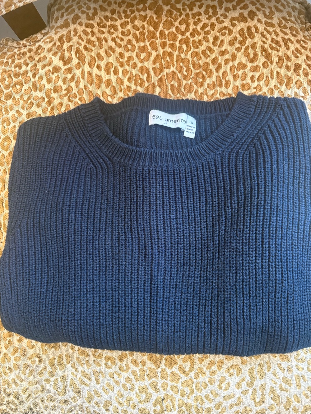 525 America Navy Ribbed Crewneck Sweater - Picture 4 of 4
